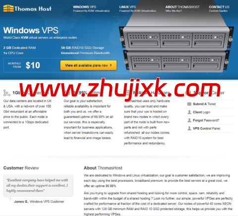 ThomasHost:1Gbps 不限流量 VPS,月付 5 美元起,支持 Windows,可选美国/法国/加拿大机房 ThomasHost:1Gbps 不限流量 VPS,月付 5 美元起,支持 Windows,可选美国/法国/加拿大机房