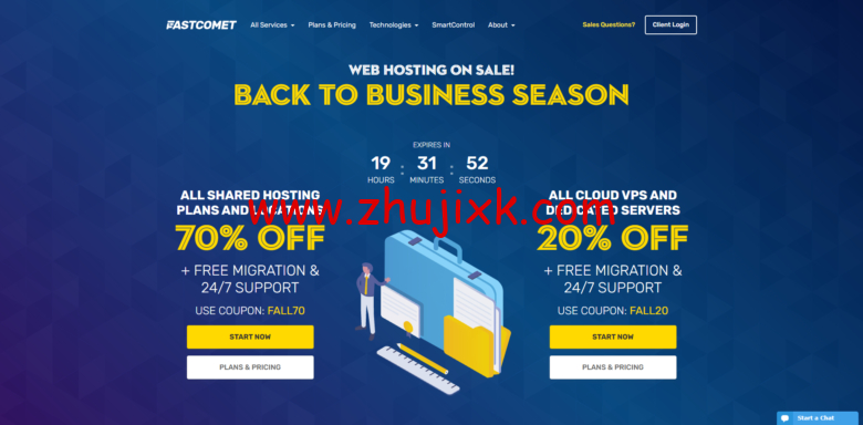 FastComet：日本主机/美国等全球 10 大数据中心 cPanel 共享主机/外贸主机年付低至 35 刀，赠送免费域名转入