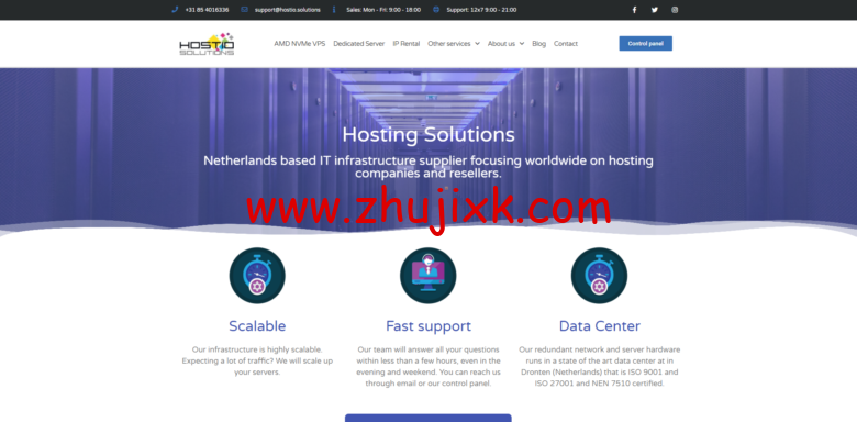Hostio ：荷兰 VPS，AMD 平台超高性能平台，1-10Gbps 大带宽/2 核 2G 内存+5T 大流量/€5/月