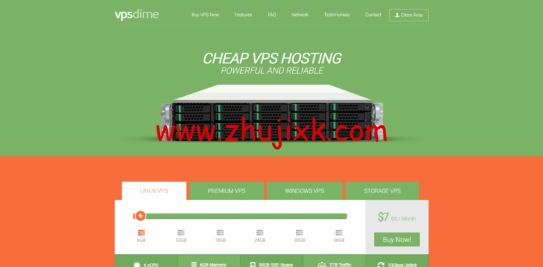 VPSDime：/月/4 核/6GB 内存/30GB SSD 空间/2TB 流量/10Gbps 端口/KVM/洛杉矶/西雅图/达拉斯/荷兰/英国等