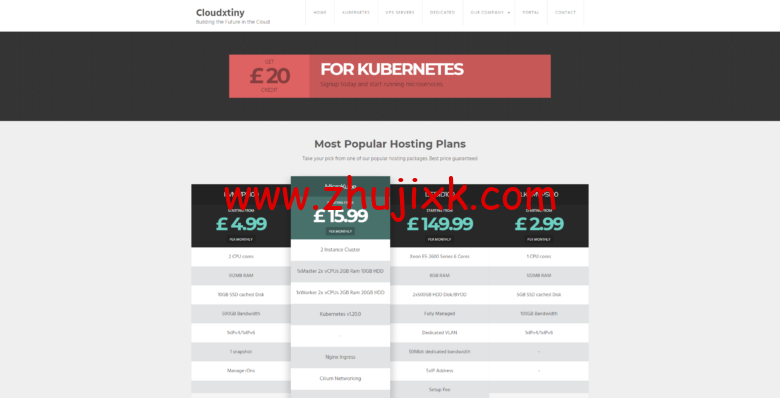 Cloudxtiny：英国 vps，1 核/512MB 内存/5GB 硬盘/100GB 流量/1Gbps 端口，£1.5/月起
