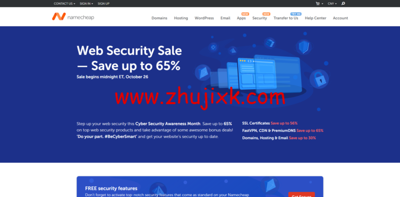 namecheap：网络安全销售，SSL 证书、高级 dns 等，最高优惠 65%