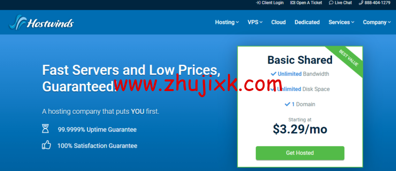Hostwinds:高性价比 VPS,免费更换 IP,国内用户推荐西雅图机房 Hostwinds:高性价比 VPS,免费更换 IP,国内用户推荐西雅图机房