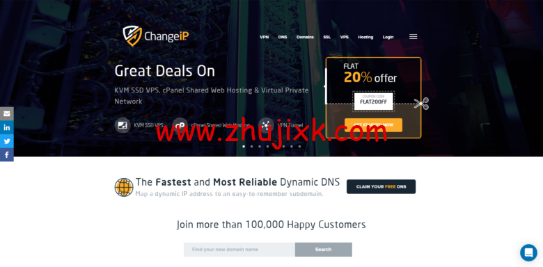 ChangeIP：美国 vps/荷兰 vps，1 核/256MB 内存/5GB SSD 硬盘/不限流量/100Mbps 端口，.2/年