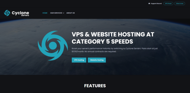 CycloneServers：美国便宜 vps，4 核@Ryzen/8GB 内存/75GB SSD 硬盘/4TB 流量/10Gbps 端口，/月