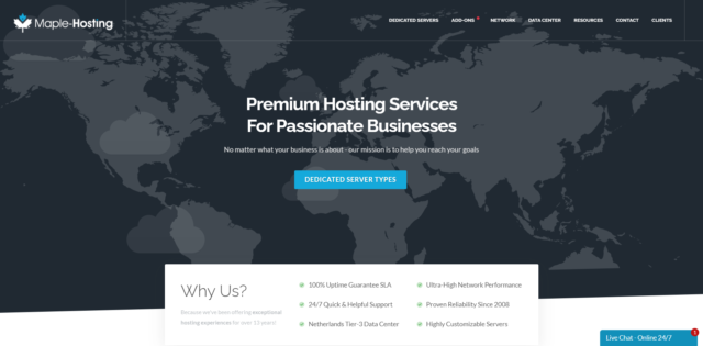 Maple-Hosting：荷兰抗诉 DMCA 服务器，无视版权/不限流量，年付 9/月起