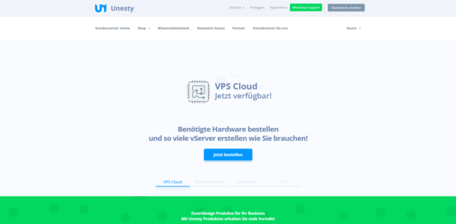 Unesty：德国 vps，4 核/1GB 内存/25GB SSD 硬盘/不限流量/1Gbps 端口，€2.49/月