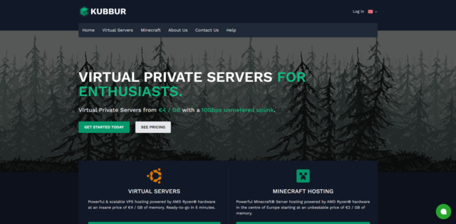 Kubbur：便宜 vps，1 核@Ryzen 3900X/1GB 内存/20GB NVMe 硬盘/不限流量/10Gbps 端口，€5/月，纽约/英国机房