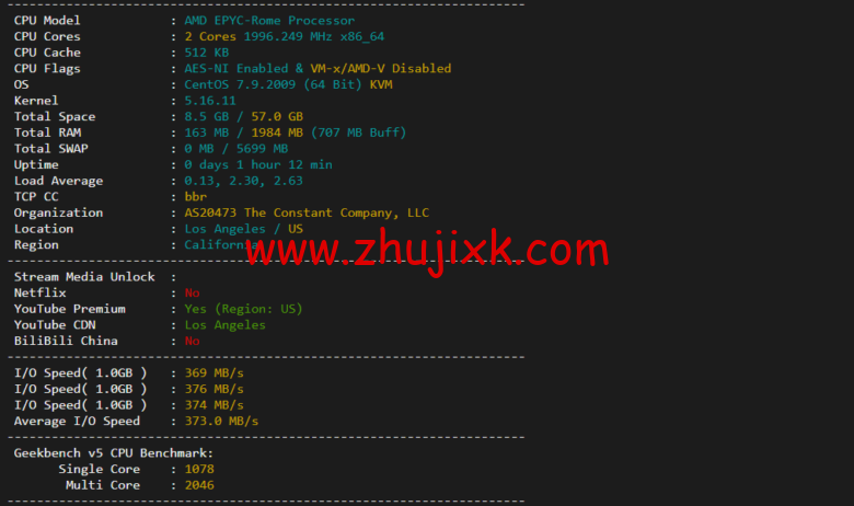Vultr：洛杉矶机房测评 2022：下载速度、速度延迟、路由丢包、性能测评、流媒体解锁等