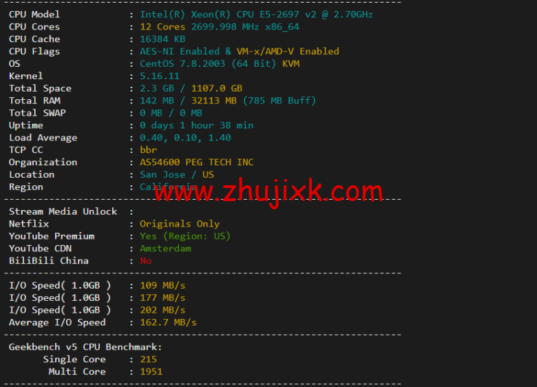 raksmart：洛杉矶机房裸机云，三网 CN2 gia 线路，机器性能/流媒体/线路等测评数据分享