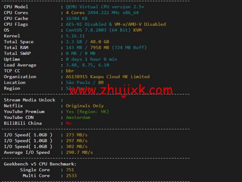 lightnode：新上巴西圣保罗 VPS，1 核/2G 内存/50G 硬盘/1000GB 流量，月付.71，解锁流媒体/小时计费，简单测评