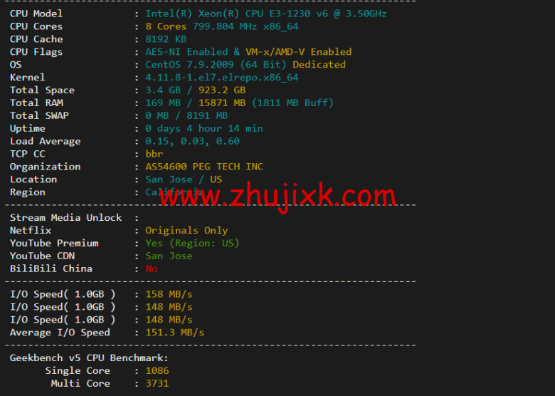 raksmart:美国圣何塞(硅谷)机房独立服务器,国际 BGP 100M 线路,机器性能/流媒体/线路等测评数据分享 raksmart:美国圣何塞(硅谷)机房独立服务器,国际 BGP 100M 线路,机器性能/流媒体/线路等测评数据分享