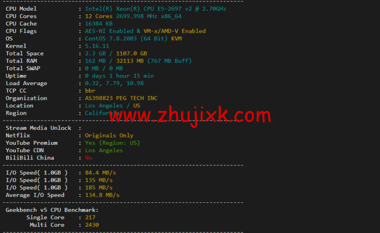 raksmart：洛杉矶机房裸机云，大陆优化线路（个别地区走 cn2），机器性能/流媒体/线路等测评数据分享