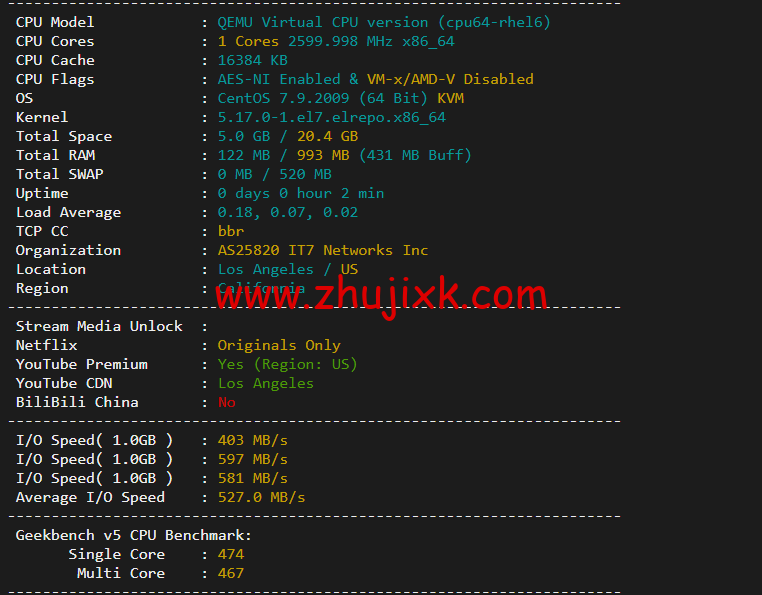 搬瓦工：DC8 ZNET（USCA_8），洛杉矶机房简单测评