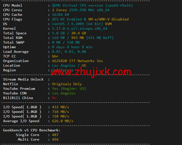 搬瓦工：DC4 MCOM（USCA_4）美国洛杉矶 Multacom 机房直连线路，简单测评