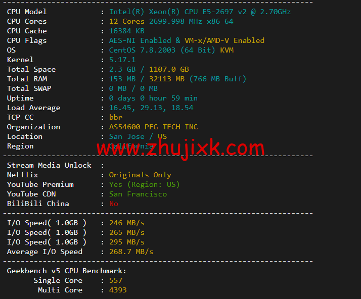 raksmart：美国圣何塞（硅谷）机房裸机云，大陆优化线路，机器性能/流媒体/线路等测评数据分享