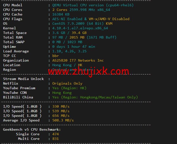 搬瓦工：香港 CN2 GIA (Hong Kong CN2 GIA) [HKHK_8] MEGA2 机房，简单测评
