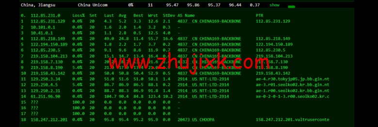 Vultr：韩国首尔机房云服务器测评 2022：下载速度、速度延迟、路由丢包、性能测评、流媒体解锁等