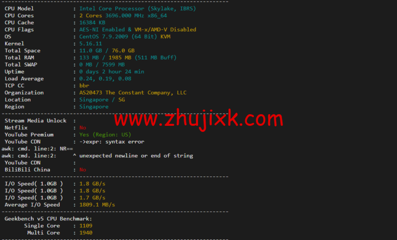 Vultr：新加坡机房云服务器测评 2022：下载速度、速度延迟、路由丢包、性能测评、流媒体解锁等