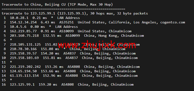 10gbiz：洛杉矶 CU2 VIP 云服务器（CU2 VIP）线路，简单测评