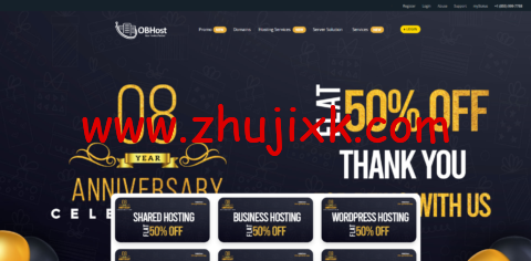 #八周年促销#OBHos：全场五折，SSL 证书.55/年，linux vps width=