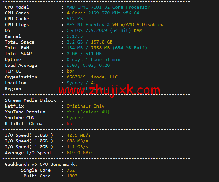 Linode：澳大利亚机房简单测评，附最新优惠码 - 新用户注册赠送 0 美金免费账户余额