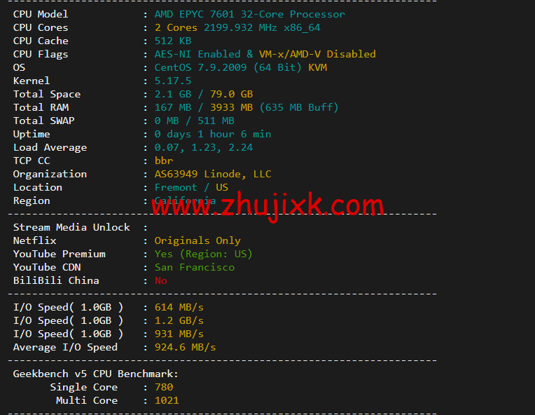 Linode：美国弗里蒙特机房简单测评，附最新优惠码 - 新用户注册赠送 0 美金免费账户余额