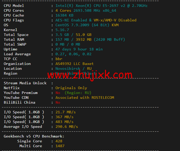 #2022 年 5 月#JustHost：俄罗斯 vps/美国 vps，可自由更换 IP，7.7 元/月起，附新西伯利亚 TTK (Novosibirsk)机房简单测评（第二次测评）