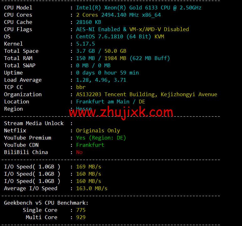 #2022 年 5 月#腾讯云：轻量应用服务器，低至 58 元/年，德国法兰克福机房，简单测评