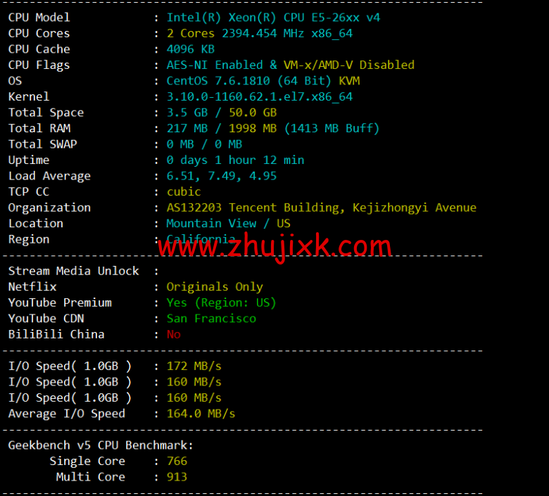 #2022 年 5 月#腾讯云：轻量应用服务器，低至 58 元/年，美国硅谷机房，简单测评