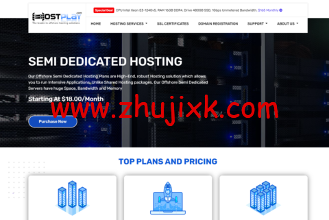 HostPlay：离岸托管专用服务器，E3-1241 v3/8G 内存/240 GB SSD+500 GB SATA2 硬盘/30TB 流量/1Gbps 带宽，5/月起，可选荷兰/瑞典/保加利亚/俄罗斯机房