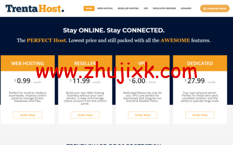 TrentaHost：波特兰独立服务器，E3-1220 V1/32GB 内存/500GB 硬盘/10TB 流量/100Mbps 带宽，9.88/年