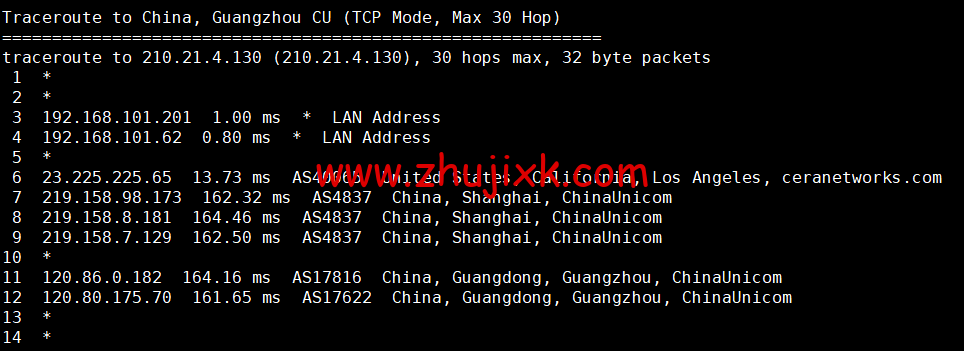 萝卜数据：美国 cera 大宽带云服务器，去程電信 163，回程聯通 4837，月付.7 起，原生 ip，解锁 tiktok，附简单测评
