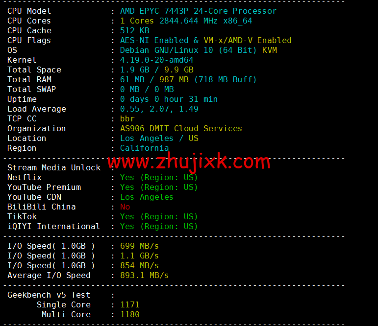 DMIT：美国 CN2 GIA VPS，Premium 系列，月付.9，季付.88 起，原生 IP，解锁 tiktok、Netflix、Disney+等流媒体，简单测评