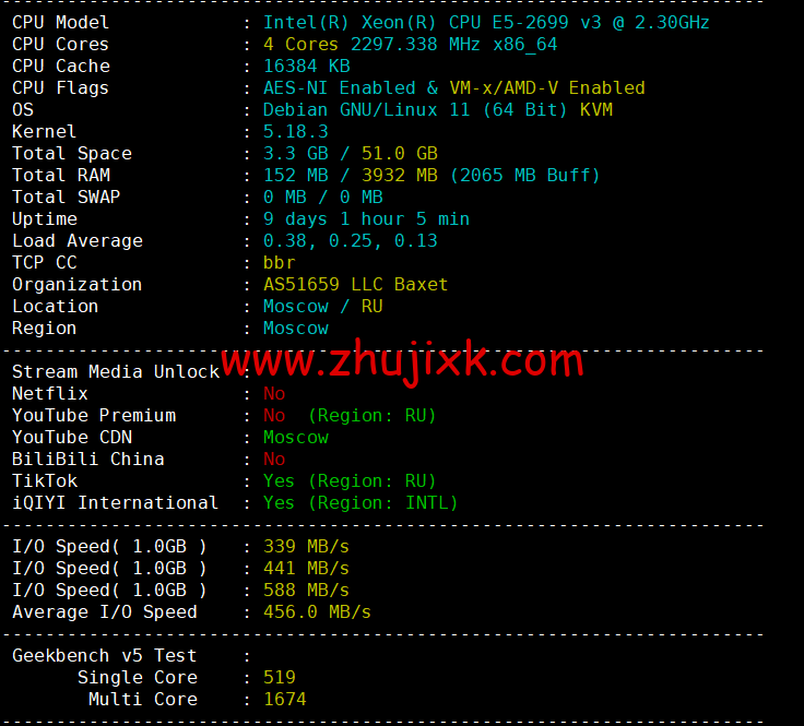#2022 年 6 月#justhost.ru:莫斯科 DataLine Tier-3 机房,三网回程 cn2 gia,原生 IP,解锁俄罗斯区 tiktok,简单测评 #2022 年 6 月#justhost.ru:莫斯科 DataLine Tier-3 机房,三网回程 cn2 gia,原生 IP,解锁俄罗斯区 tiktok,简单测评