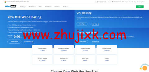 MilesWeb：虚拟主机 70%优惠，折后<img fetchpriority=