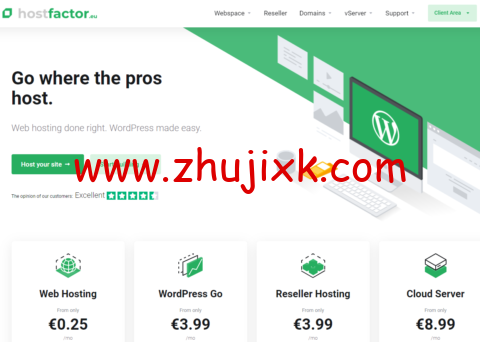 HostFactor：AMD EPYC 1 核/1G 内存/20GB SSD 硬盘/不限流量，8.1 美元/月起，支持 Windows