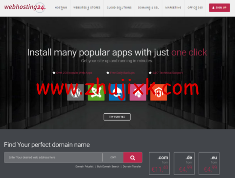 Webhosting24：日本 VPS，AMD Ryzen 3900 1 核/512M 内存/7G NVME 硬盘/250GB 流量/1Gbps 带宽，.98 /年起