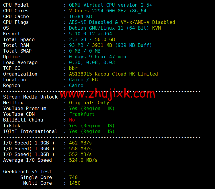 lightnode：埃及开罗机房 VPS，1 核/2G 内存/50G 硬盘/1000GB 流量，月付.71 起，简单测评