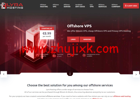 Lyrahosting：荷兰离岸 VPS，1 核 1G 内存 20GB SSD，1Gbps 不限流量，€8.99 /月起