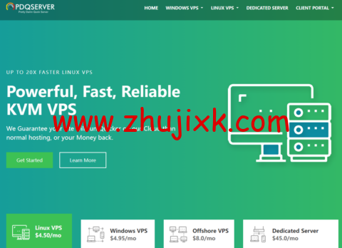 pdqserver：美国 windows vps，1 核/2G 内存/20GB SSD 硬盘/不限流量/1Gbps 带宽，.50/月起