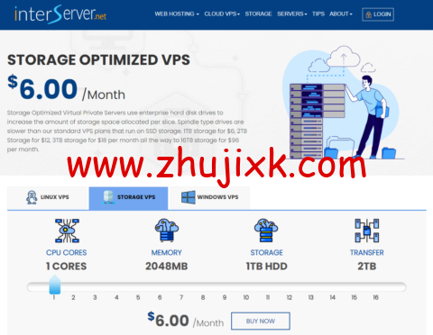 InterServer：美国便宜大硬盘 vps，新泽西机房，1 核/2GB 内存/1TB 硬盘/2TB 流量/10Gbps 带宽， width=
