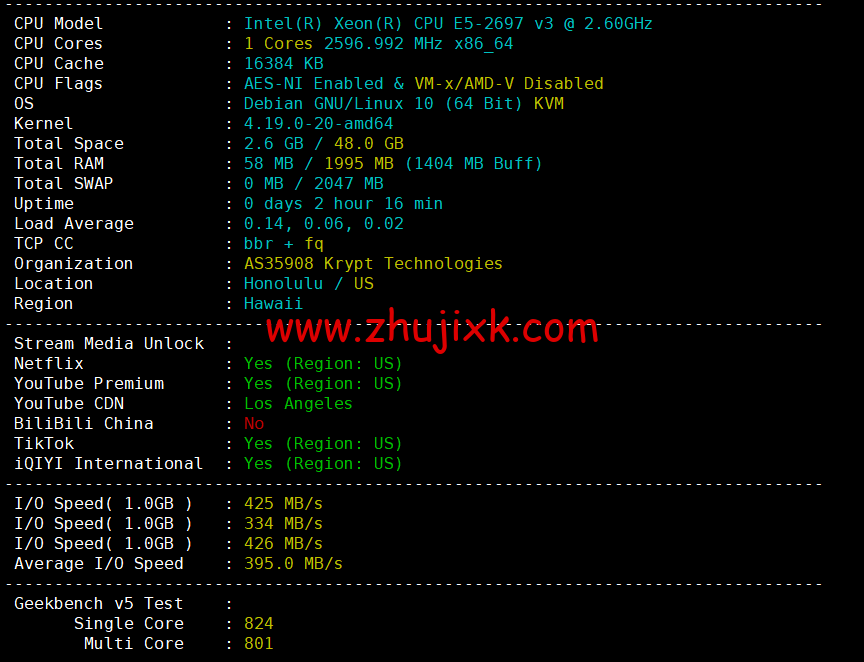iON Cloud：美国夏威夷檀香山 VPS，1 核/2G 内存/50G SSD 硬盘/2T 流量/1Gbps 带宽，/月起，简单测评分享，原生 ip，解锁 tiktok、netflix