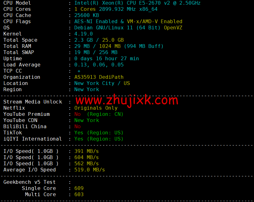 EtherNetservers：美国新泽西机房，年付 12 美元起，原生 ip，解锁 tiktok，Disney+，简单测评