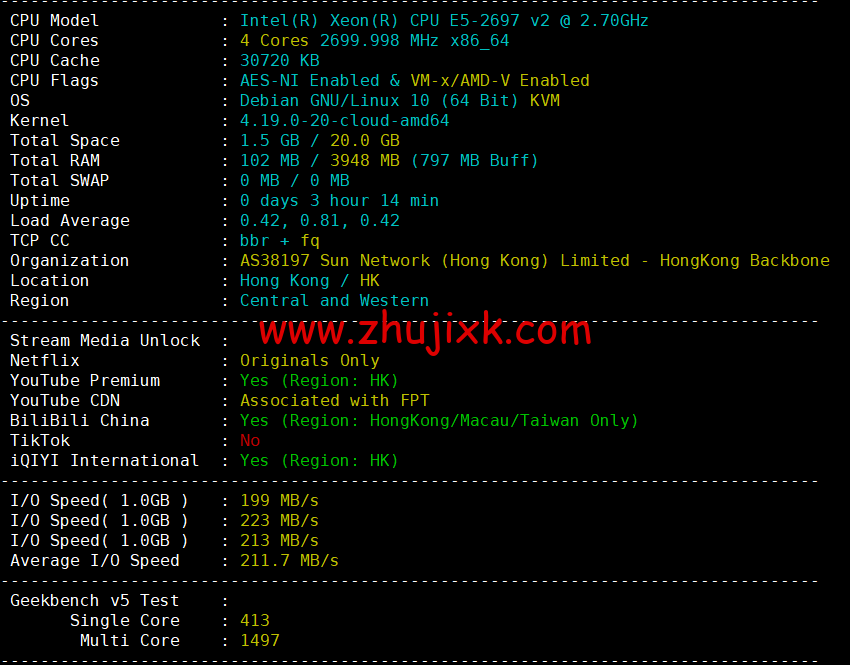 稳爱云：香港 cn2 gia 线路，1-16 核/1-16G 内存/20-200G 硬盘/1-20Mbps 带宽，30 元/月起，附简单测评