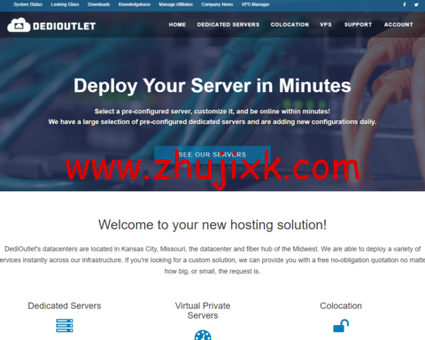 DediOutlet：凤凰城/堪萨斯城机房读物最高优惠 33%，1-10Gbps 端口，100TB 流量，月付 31 美元起