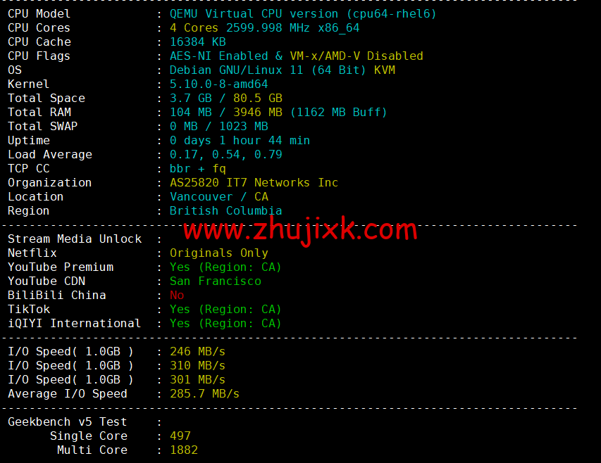 搬瓦工：加拿大温哥华 [CABC_1]机房，简单测评
