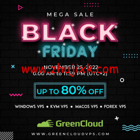 GreenCloudVPS：黑色星期五和网络星期一特大促销，美国圣何塞 10Gbps 端口大硬盘 VPS，年付 25 美元起