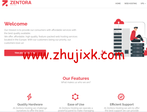 #黑五#Zentora Hosting：德国虚拟主机，首月免费，首年 80%优惠，£1.68/年起