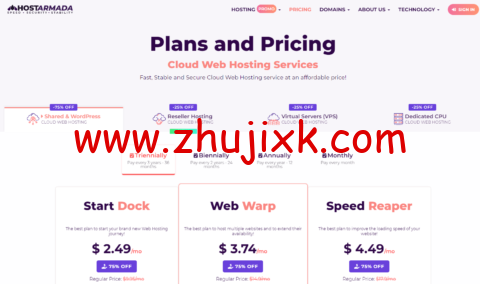 #年终优惠#Hostarmada：共享主机 75%优惠，vps 和经销商主机 25%优惠，可选新加坡/法兰克福等 9 个机房